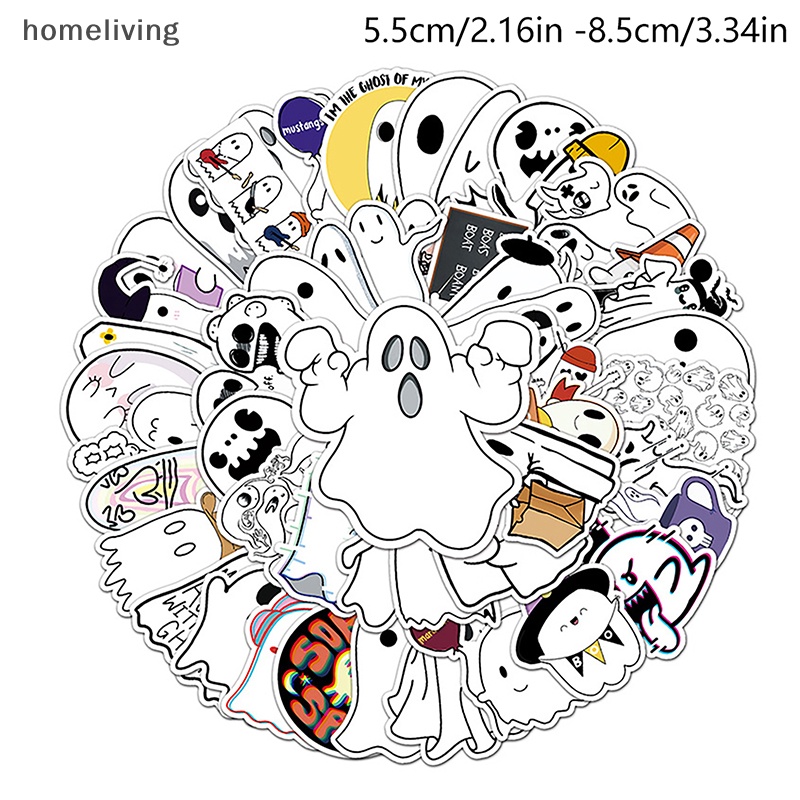 Bộ 50 Miếng Dán Trang Trí Sổ Tay Chống Thấm Nước Họa Tiết Halloween