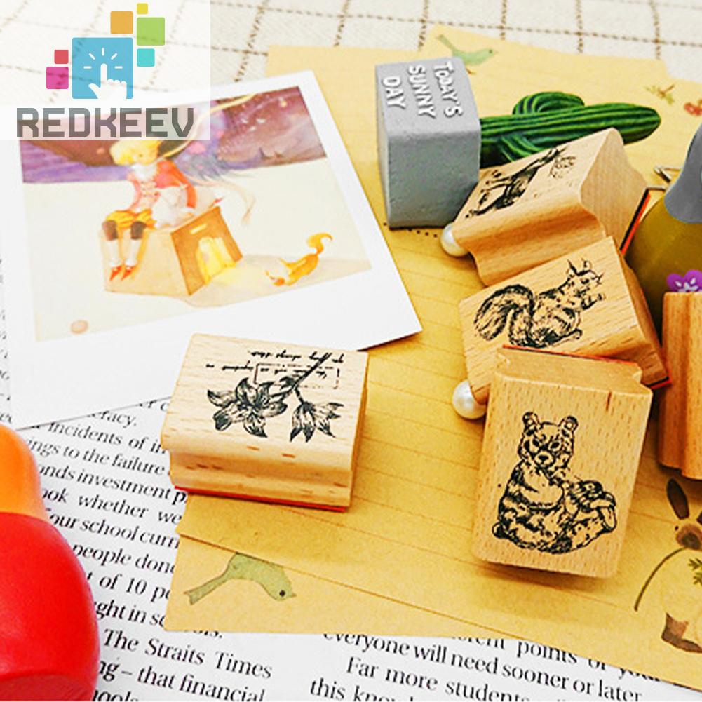 Con Dấu Hình Động Vật Dễ Thương Phong Cách Retro Trang Trí Sổ Tay