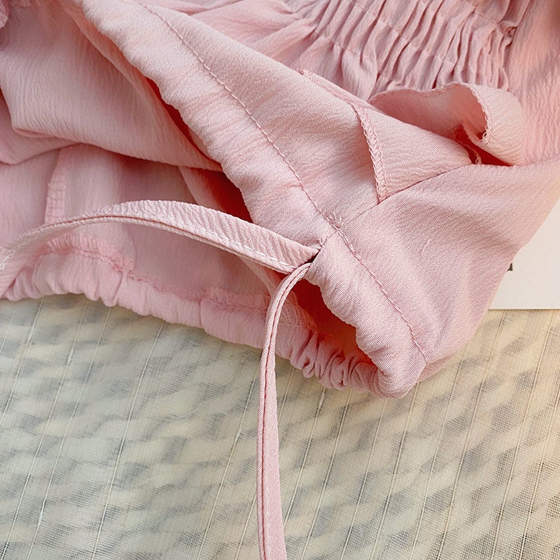 Áo Sơ Mi Ngắn Tay Cổ Chữ V Phối Bèo Thiết Kế Mới Thời Trang Mùa Hè Theo Phong Cách Hàn Quốc Cho Nữ