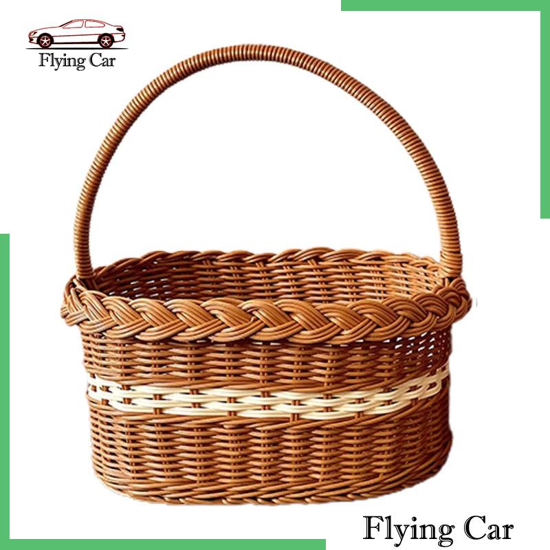 Giỏ Đan Tay Có Tay Cầm Dùng Đựng Trứng / Trái Cây Khi Đi Cắm Trại