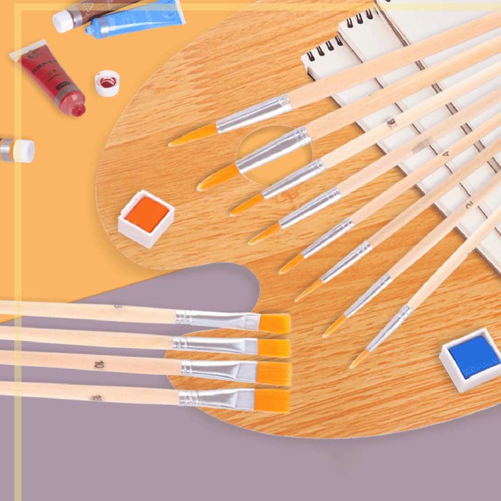 Bộ Bảng Vẽ Màu Nước NY-1 Tay Cầm Bằng Gỗ Và Nilon Thấm Hút Mạnh