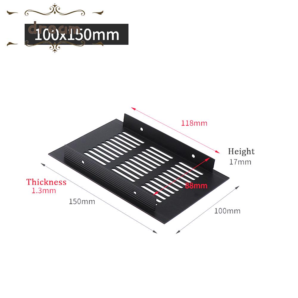 【DREAMLIFE】Air Vent Grille 100mm 150-400mm 150mm-400mm 1pc Aluminum Alloy Black Duct