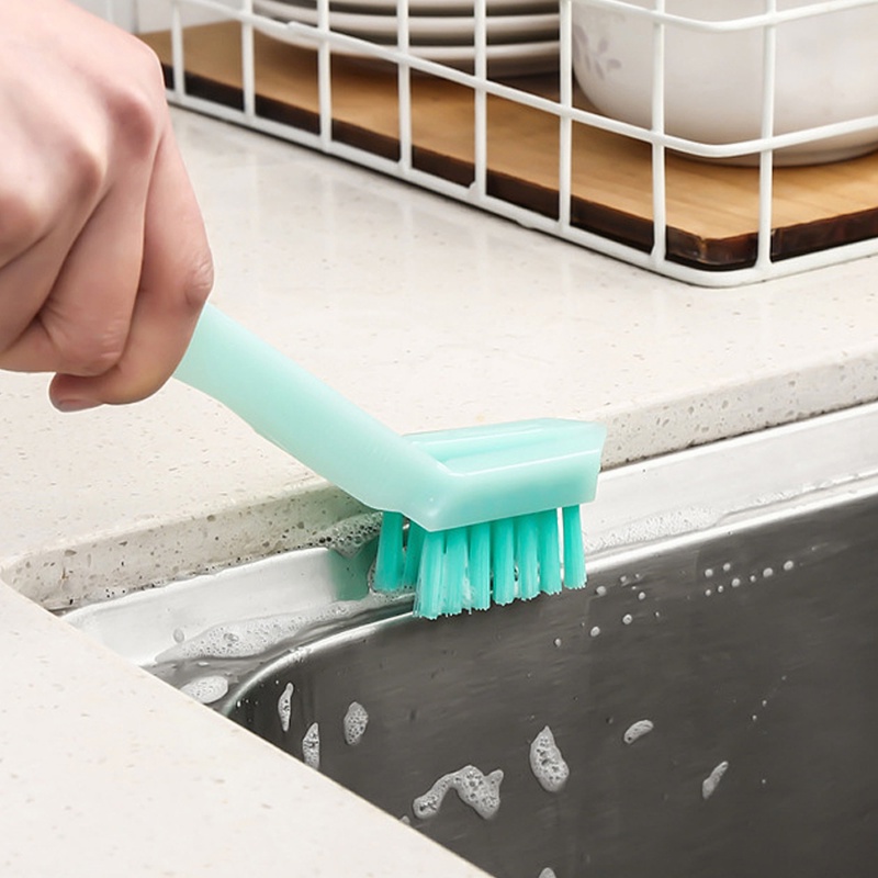 Bàn Chải Vệ Sinh Nhà Bếp / Phòng Tắm 2 Trong 1 Cán Dài + Nhíp Đa Năng Tiện Dụng
