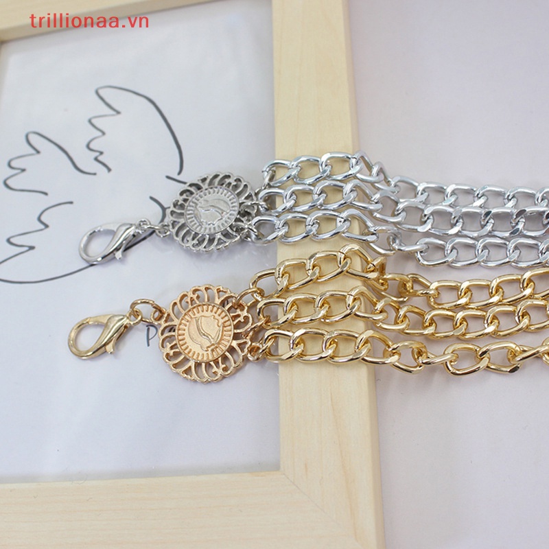 Thắt Lưng Dây Xích Dài Nhiều Lớp Bằng Kim Loại Tùy Chỉnh Thời Trang Cho Nữ