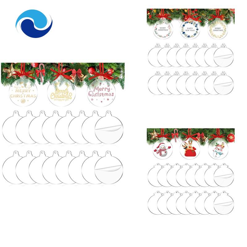 Set 72 Phụ Kiện Trang Trí Giáng Sinh Bằng Acrylic 3.5Inch