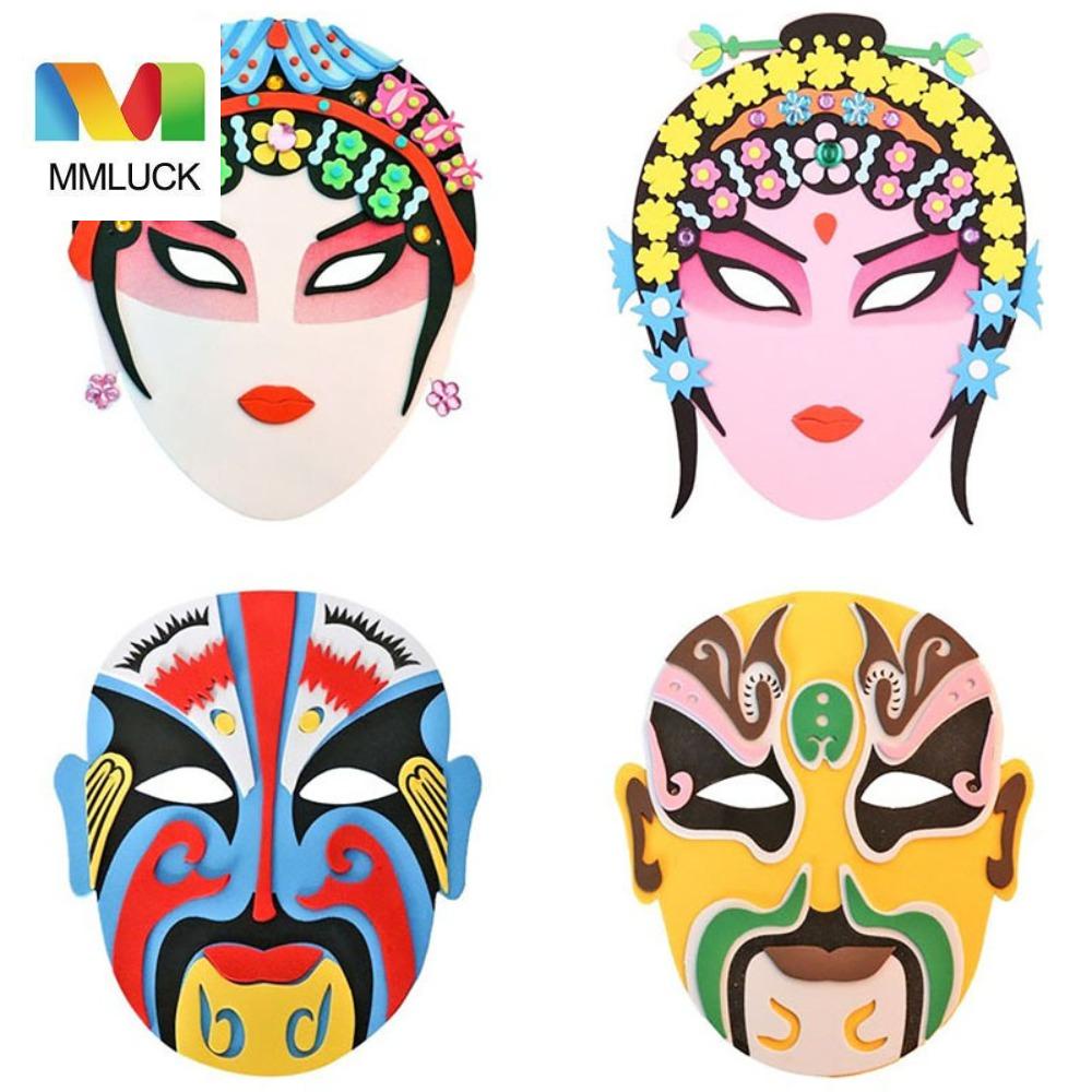 Mmluck Mặt Nạ Hóa Trang Opera Truyền Thống Bắc Kinh EVA Thủ Công Phong Cách Trung Hoa Cho Cha Mẹ Và Bé