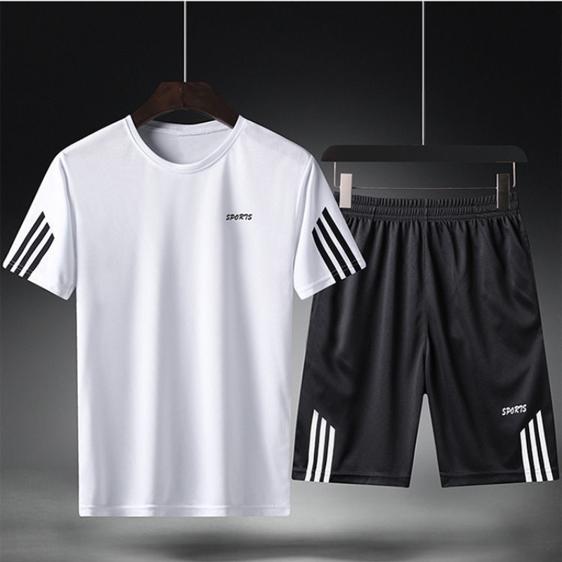 Bộ đồ nam thể thao mùa hè giản dị áo thun ngắn tay quần short mùa xuân và mùa thu thanh thiếu niên thể dục quần áo HZFMC4120