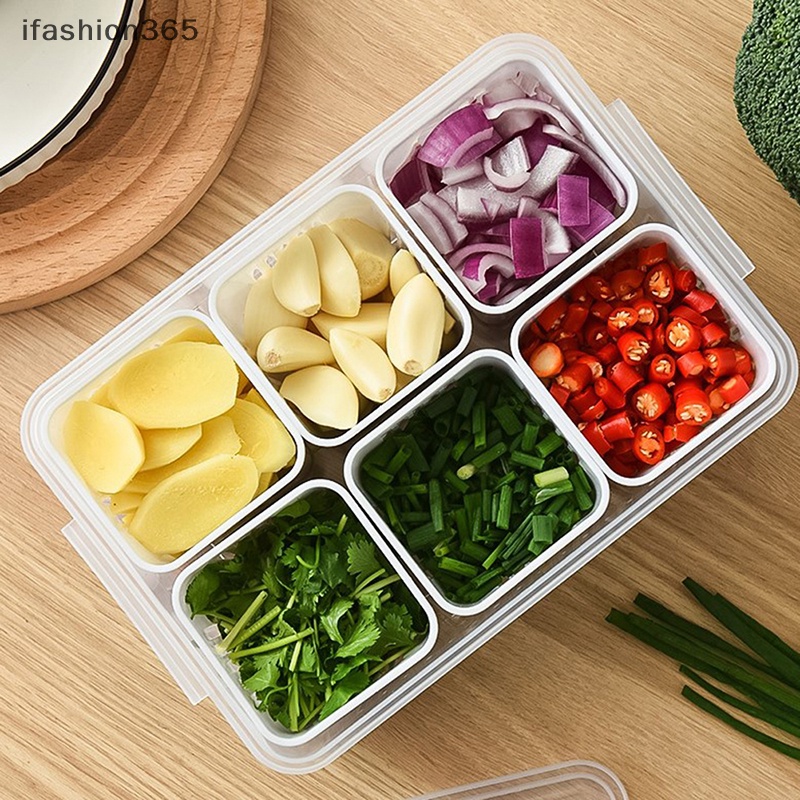 Hộp Đựng Thực Phẩm 6 Ngăn Để Tủ Lạnh Tiện Dụng Thời Trang ifashion365