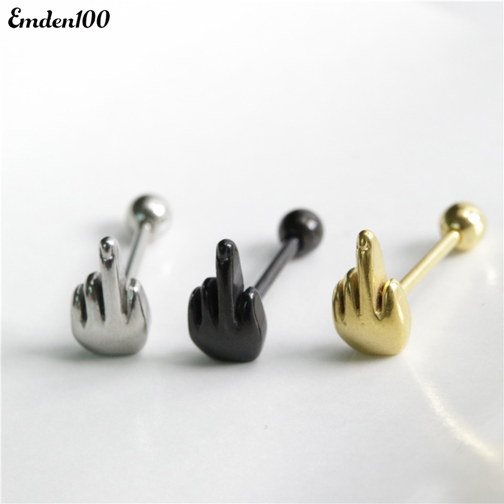 1 Khuyên Xỏ Lưỡi Bằng Thép Không Gỉ Cá Tính