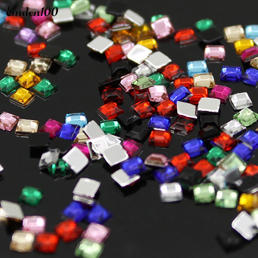 Hộp Đá Vuông 3D 3mm 12 Màu Tự Trang Trí Móng Tay