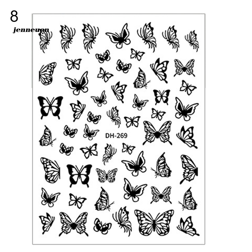 Miếng Dán Trang Trí Móng Tay Tự Dính Họa Tiết Bướm Rỗng Cho Nữ