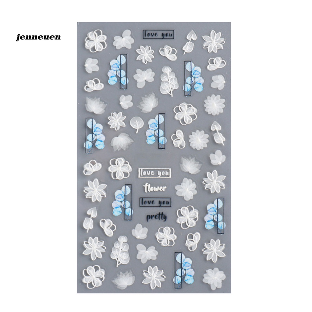 Miếng Dán Trang Trí Móng Tay 5D Mini Họa Tiết Ren Hoa Dễ Thương