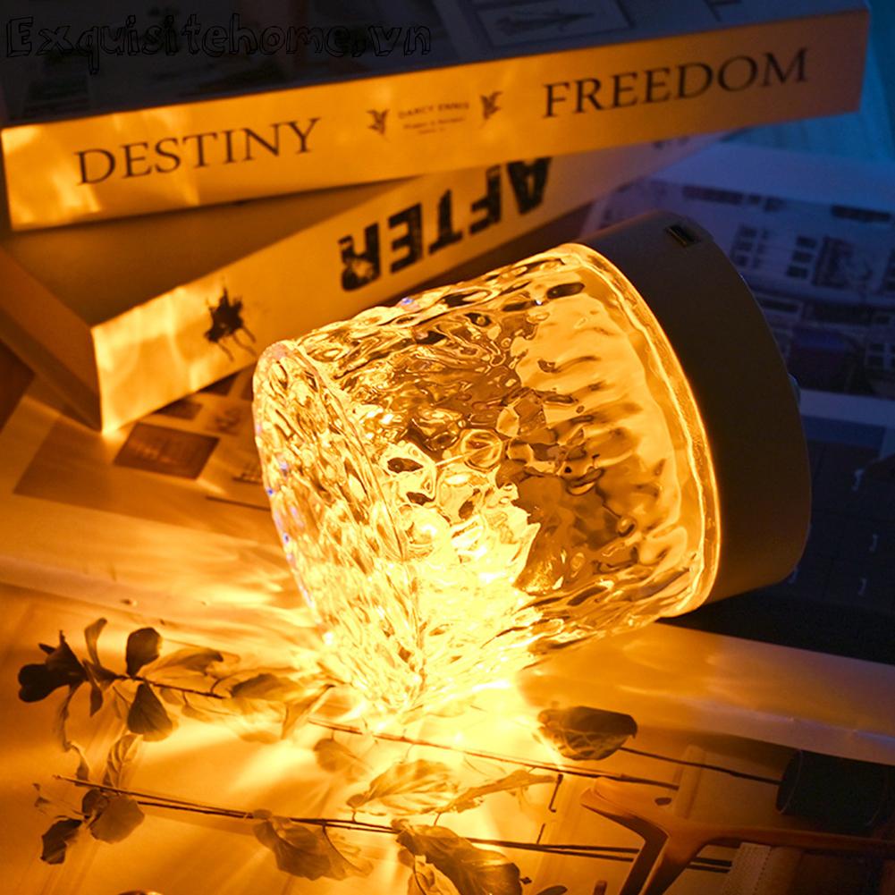 Đèn Ngủ Cảm Ứng Điều Khiển Ánh Sáng Ban Đêm Hình Sóng Nước Trang Trí Nội Thấ