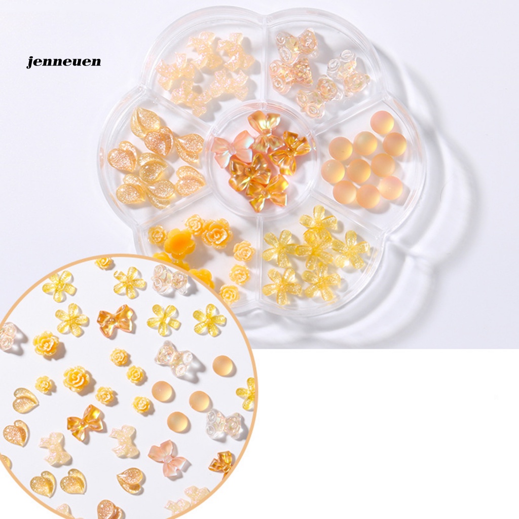 1 Hộp Phụ Kiện Trang Trí Móng Tay Trọng Lượng Nhẹ Đính Nơ Cho Nữ