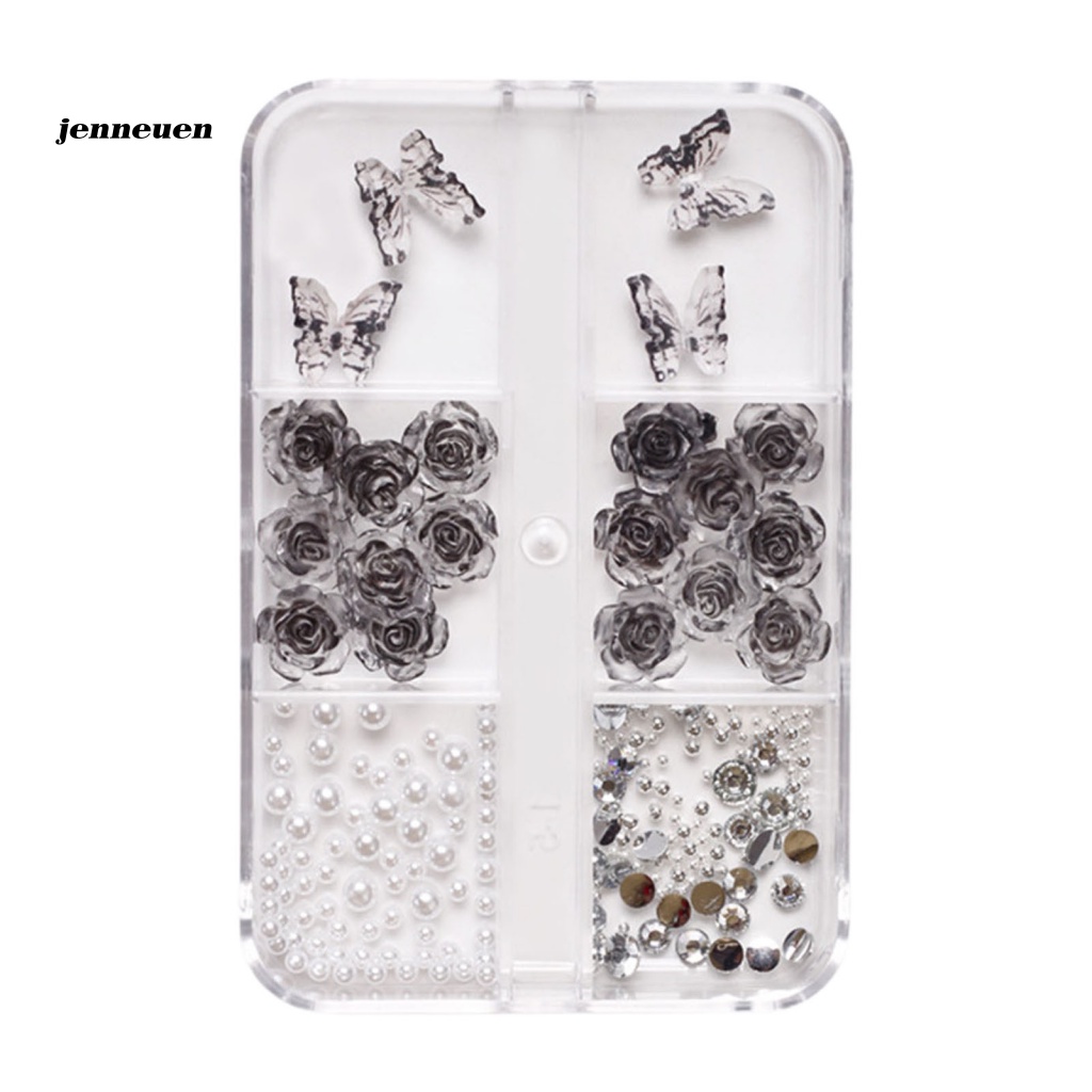 1 Hộp Hạt Ngọc Trai Giả Mini Đính Móng Tay 3D