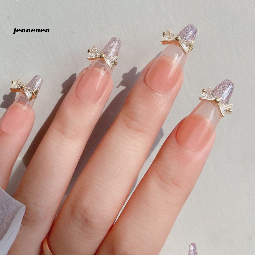 Bộ 5 Phụ Kiện Trang Trí Móng Tay Hình Nơ 3D Bằng Kim Loại Lấp Lánh