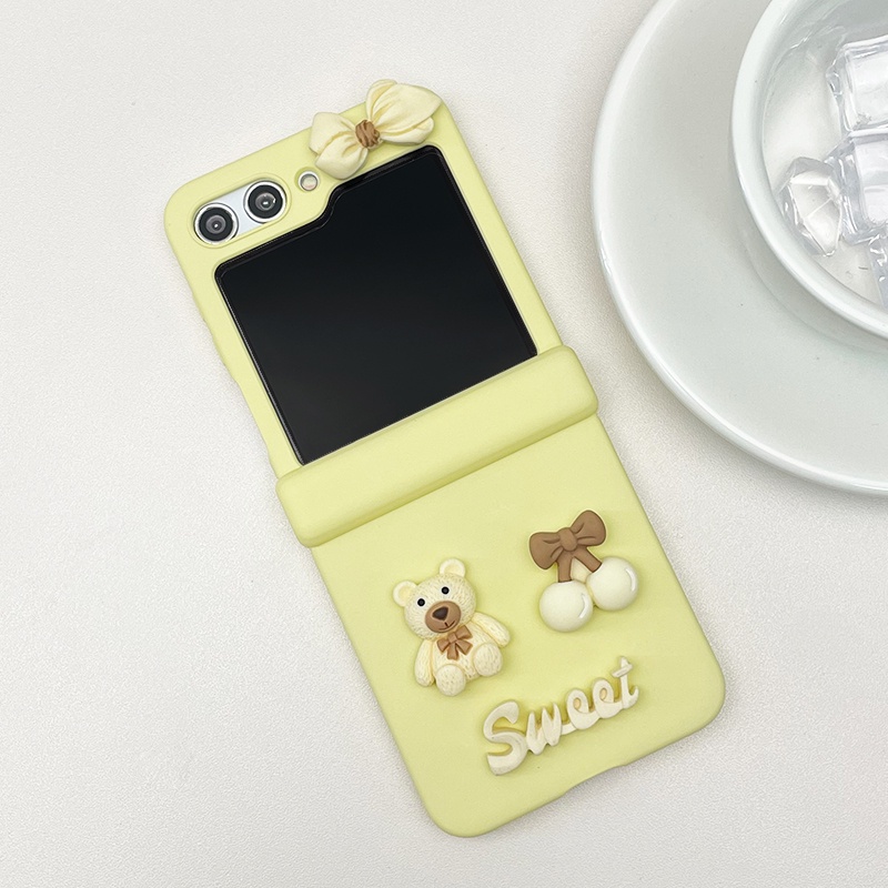 Thời Trang Ốp Điện Thoại Họa Tiết Gấu Hoạt Hình Dễ Thương Cho samsung galaxy z flip 5 4 3 5g flip5 zflip5 zflip4