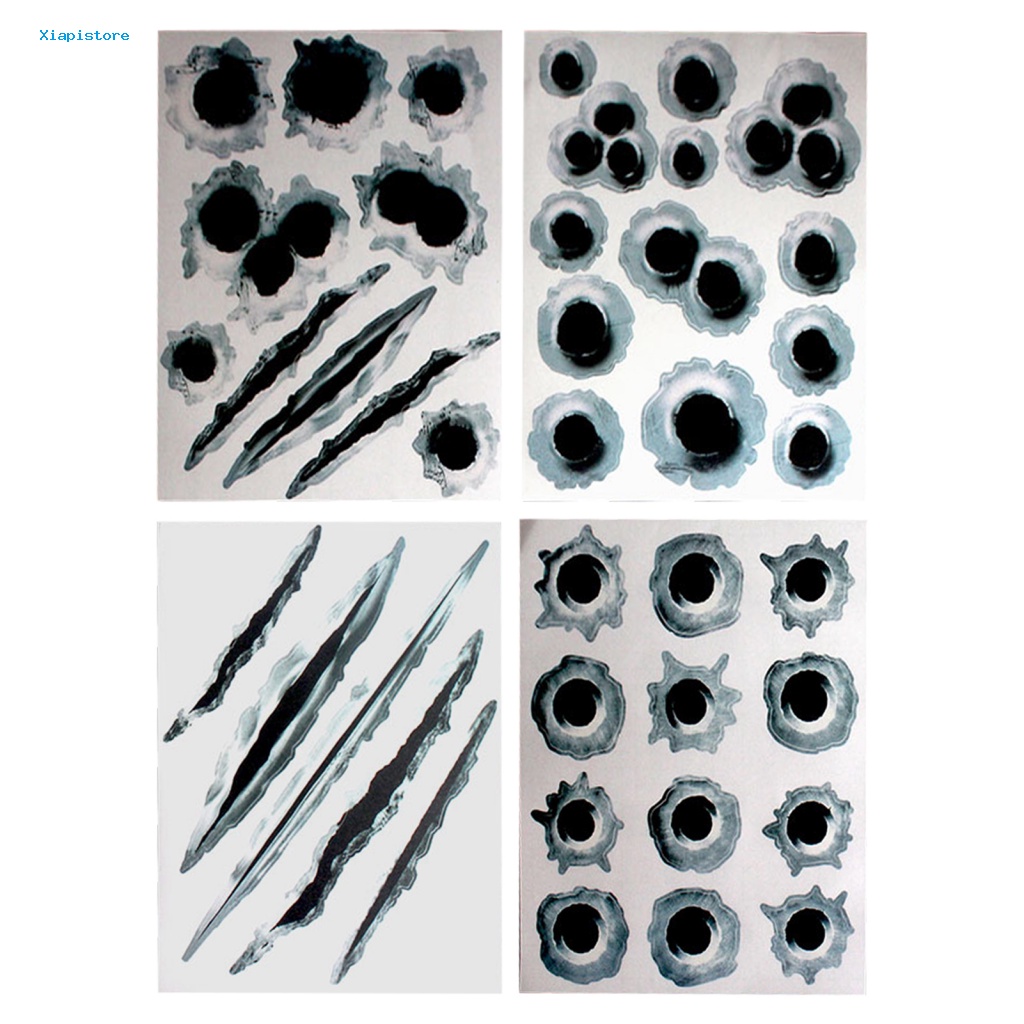 Set 4 Tấm Đề Can Vinyl 3D Dán Trang Trí Ngoại Thất Xe Hơi Chống Thấm Nước