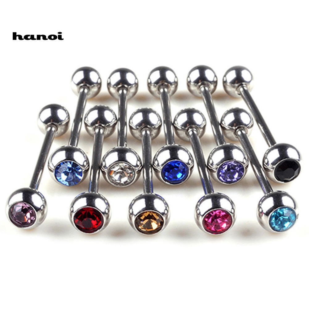 Set 10 Khuyên Lưỡi Đính Đá Cá Tính Unisex