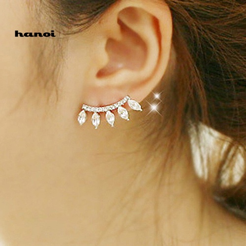 Bông Tai Mạ Bạc Hình Vương Miện Đính Đá Thời Trang