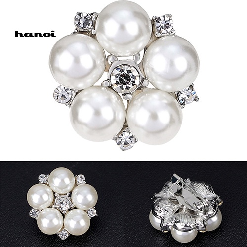 Ghim Cài Áo Hình Bông Hoa Đính Ngọc Trai Nhân Tạo Thời Trang