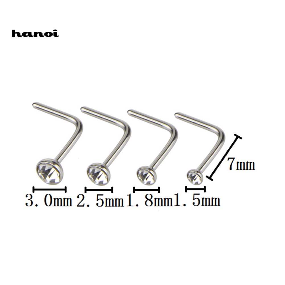 Set 14 Khuyên Mũi Bằng Thép Không Gỉ Đính Đá Cá Tính