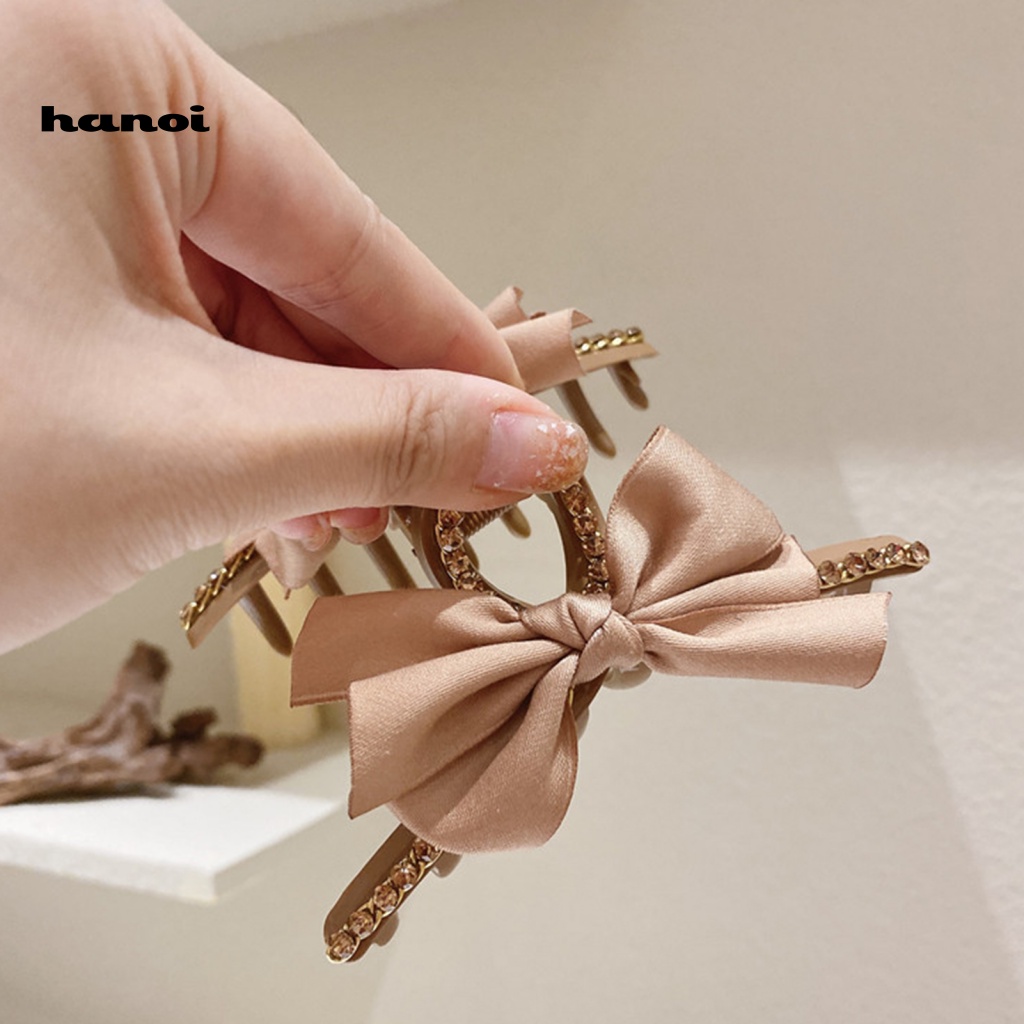 Kẹp Tóc Càng Cua Đính Đá Màu Trơn Chống Rơi Cho Nữ