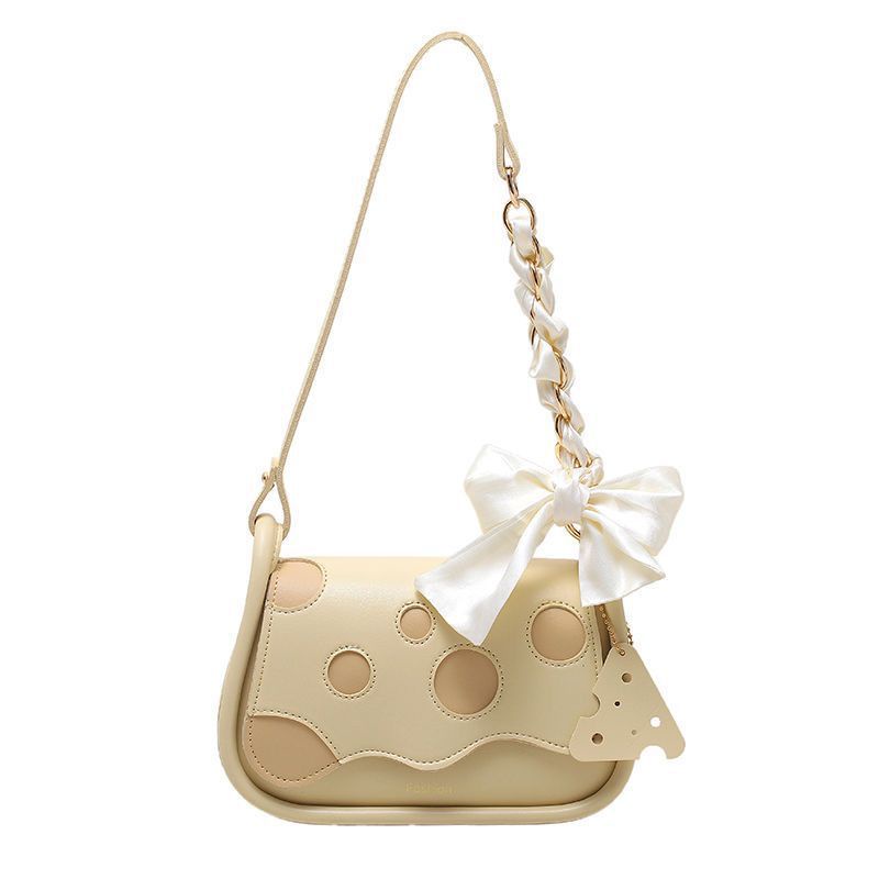 BEIBAOBAO Túi Đeo Vai Hình Vuông Cỡ Nhỏ Họa Tiết Bướm Phô Mai Dễ Thương Thời Trang Cho Nữ