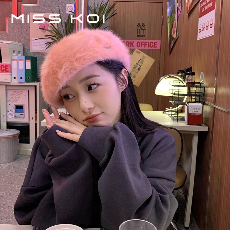 Misskoi  Mũ Nồi Lông Thỏ Phong Cách Nhật Bản Ngọt Ngào Thời Trang Thu Đông Dành Cho Nữ