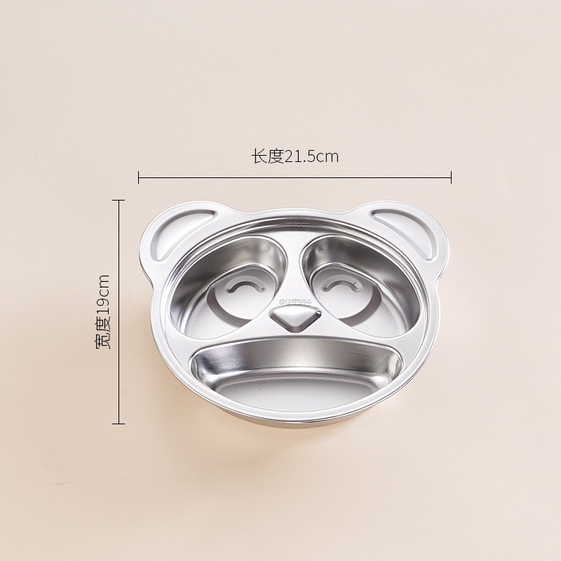Khay Inox 304 Dày Chống Rơi Họa Tiết Hoạt Hình Dễ Thương Cho Bé