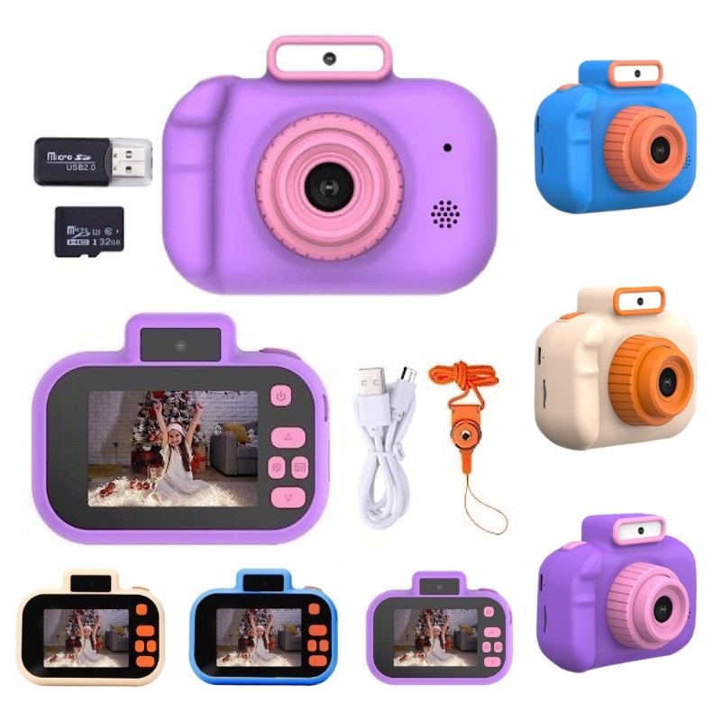 Camera Kỹ Thuật Số 2 Inch HD IPS 4000W Độ Nét Cao Có Màn Hình Lcd Kèm Dây Đeo Tiện Dụng Cho Bé