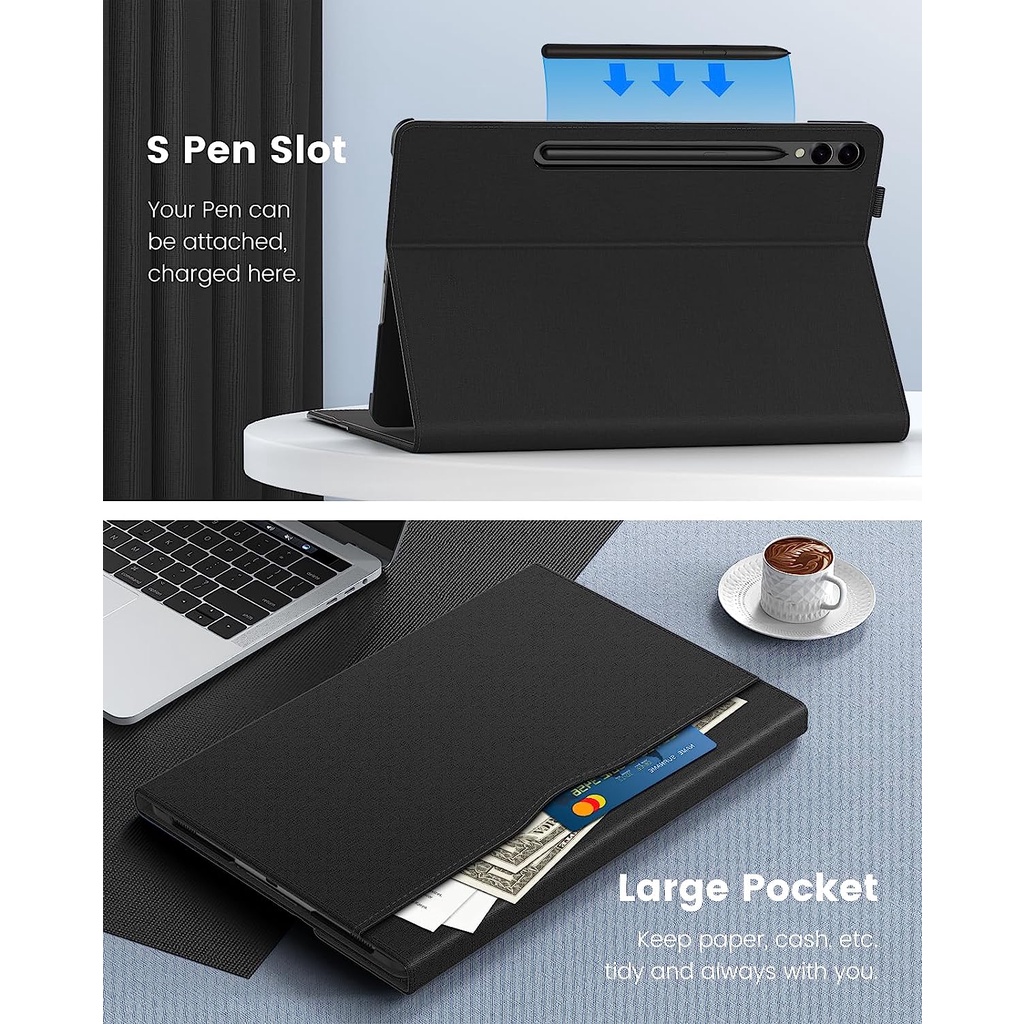 Bao Da Máy Tính Bảng Có Ngăn Đựng Bút Tự Động Cho Samsung Galaxy Tab S9 + 12.4-Inch 2023