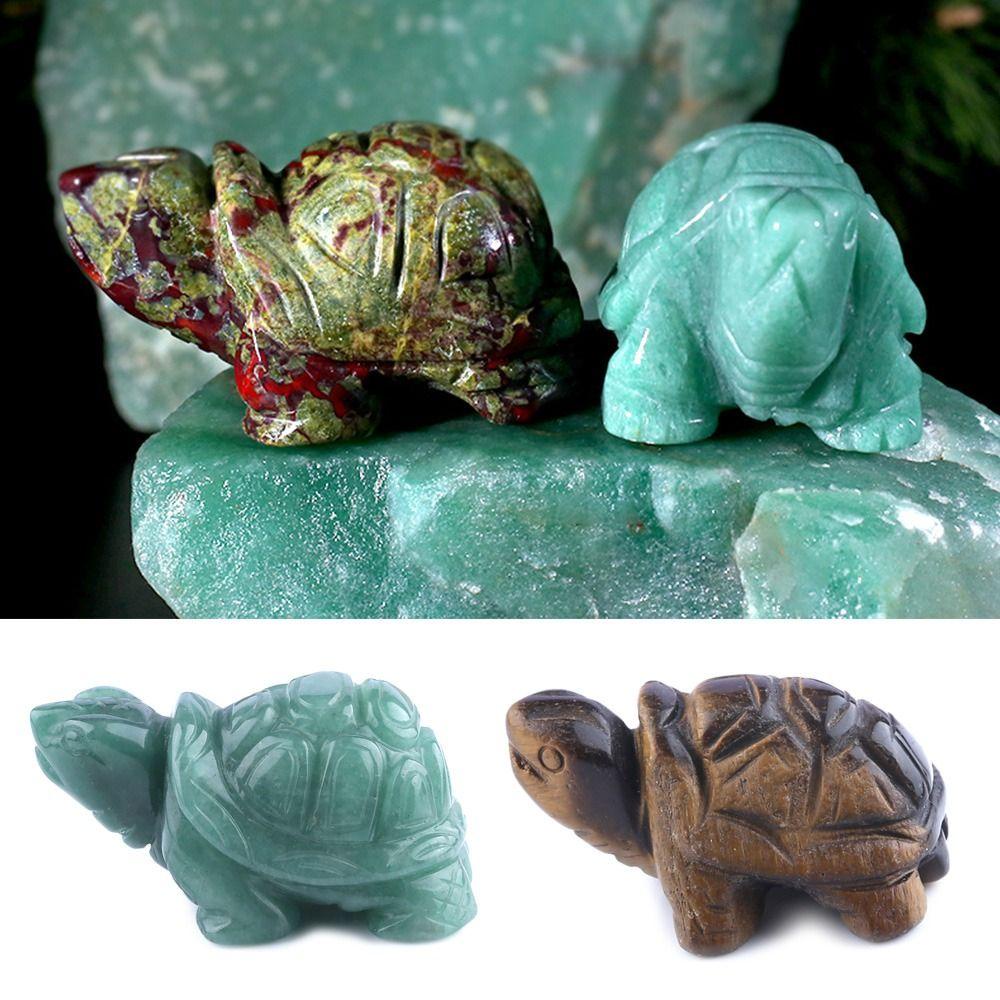 Muvako Tượng Rùa Biển 2 "Bằng Đá Tự Nhiên Giàu Có Thời Trang Trang Trí Bể Cá