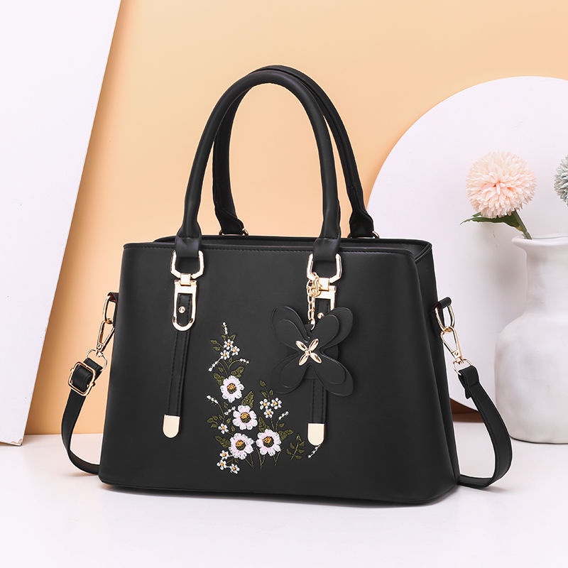Túi Xách Đeo Vai Thêu Hoa Đơn Giản Thời Trang Cho Phụ Nữ Trung Niên Dễ Phối Đồ