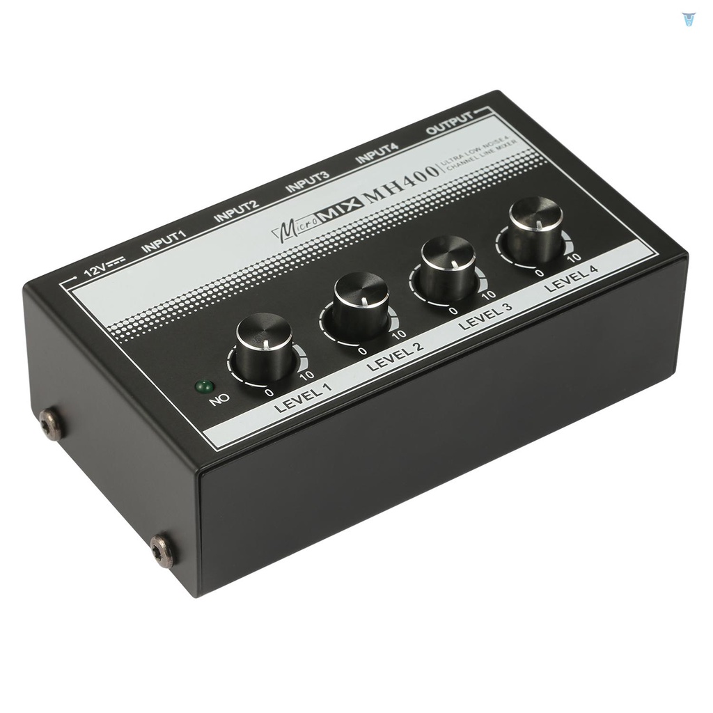 Máy Trộn Âm Thanh Mini 4 Kênh MH400 Tiếng Ồn Thấp Với Đầu Vào 1 / 4-inch TS Và Điều Chỉnh Âm Lượng Cho Đàn Guitar Bass