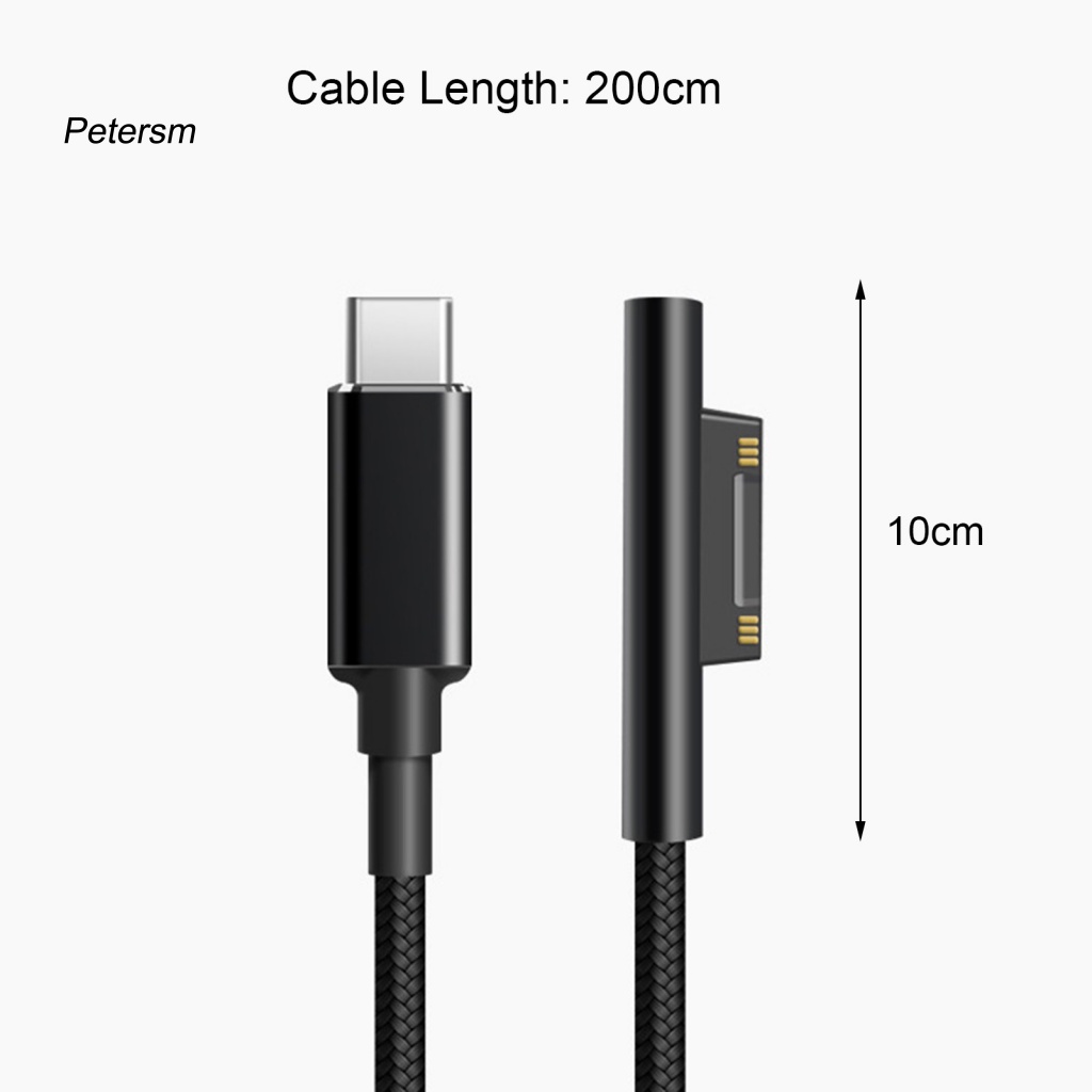 Dây Cáp Sạc Nhanh Từ Tính PP 65W 15V 4A Cho Laptop Microsoft Surface Pro 3 / 4 / 5 / 6 / Go / Book 1 / Book 2