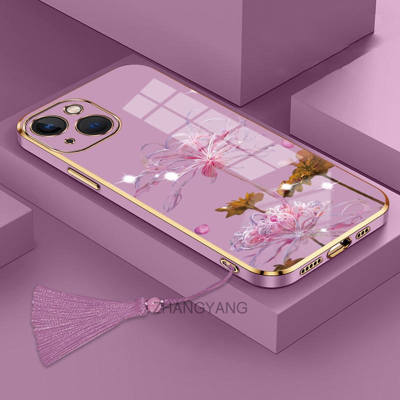 ốp lưng iPhone 13 iPhone 13 Pro iPhone 13 Pro Max Ốp Điện Thoại Silicon TPU Mềm Mạ Điện Họa Tiết Hoa