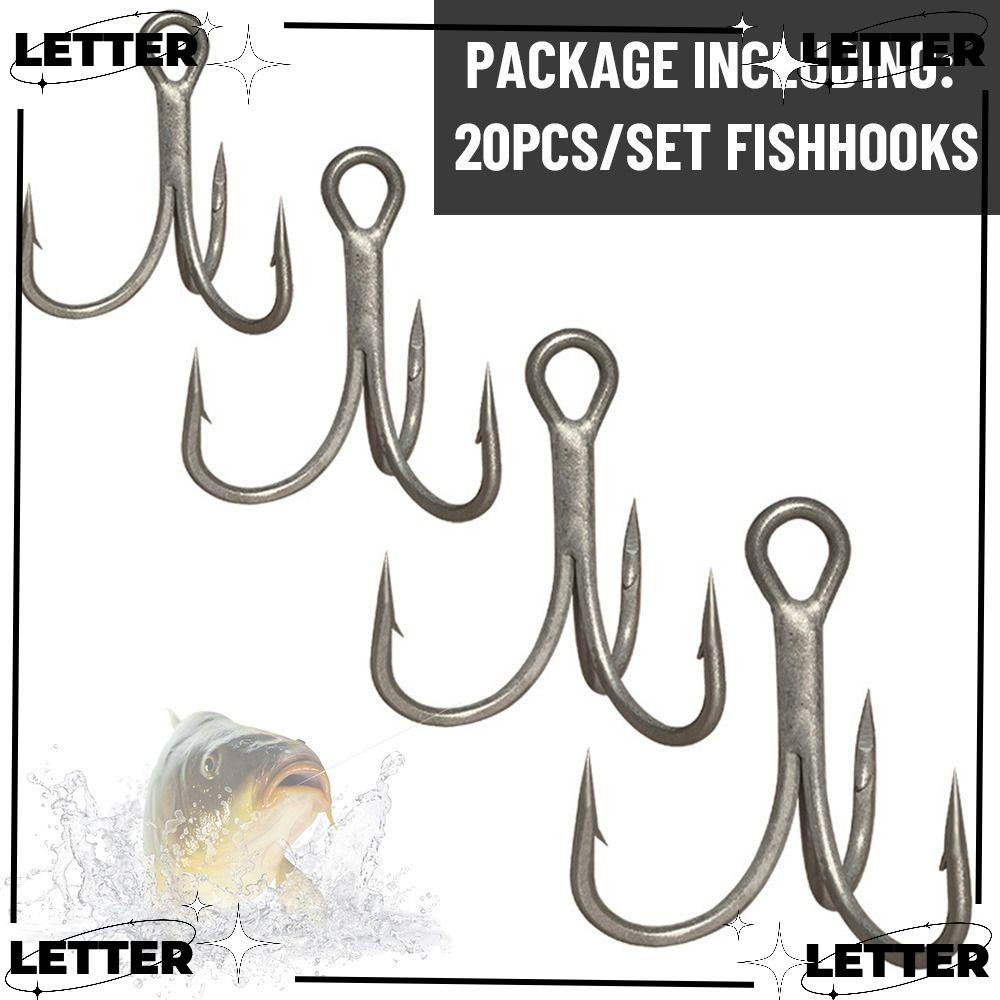 LET Set 20 Lưỡi Câu Cá Bằng Thép Các Bon Chất Lượng Cao
