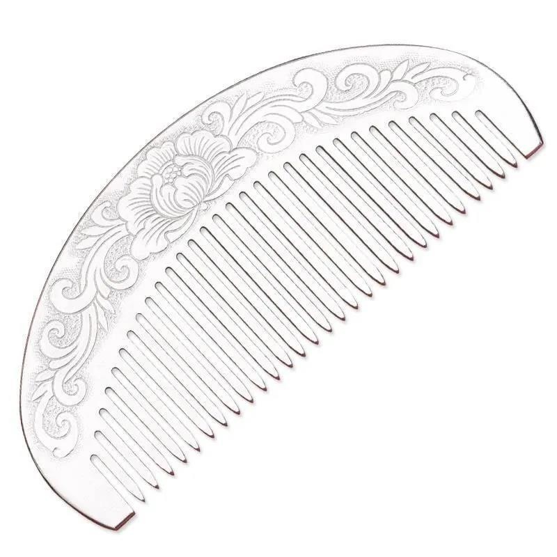 Lược Chải Tóc Bằng Bạc Sterling Hình Bán Nguyệt Phong Cách Hong Kong S999