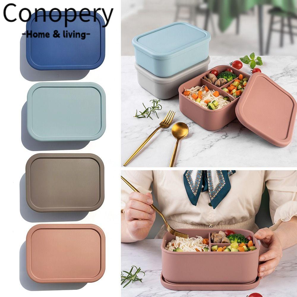 Conopery Hộp cơm 3 Ngăn Bằng Silicone Tiện Dụng Cho Lò Vi Sóng