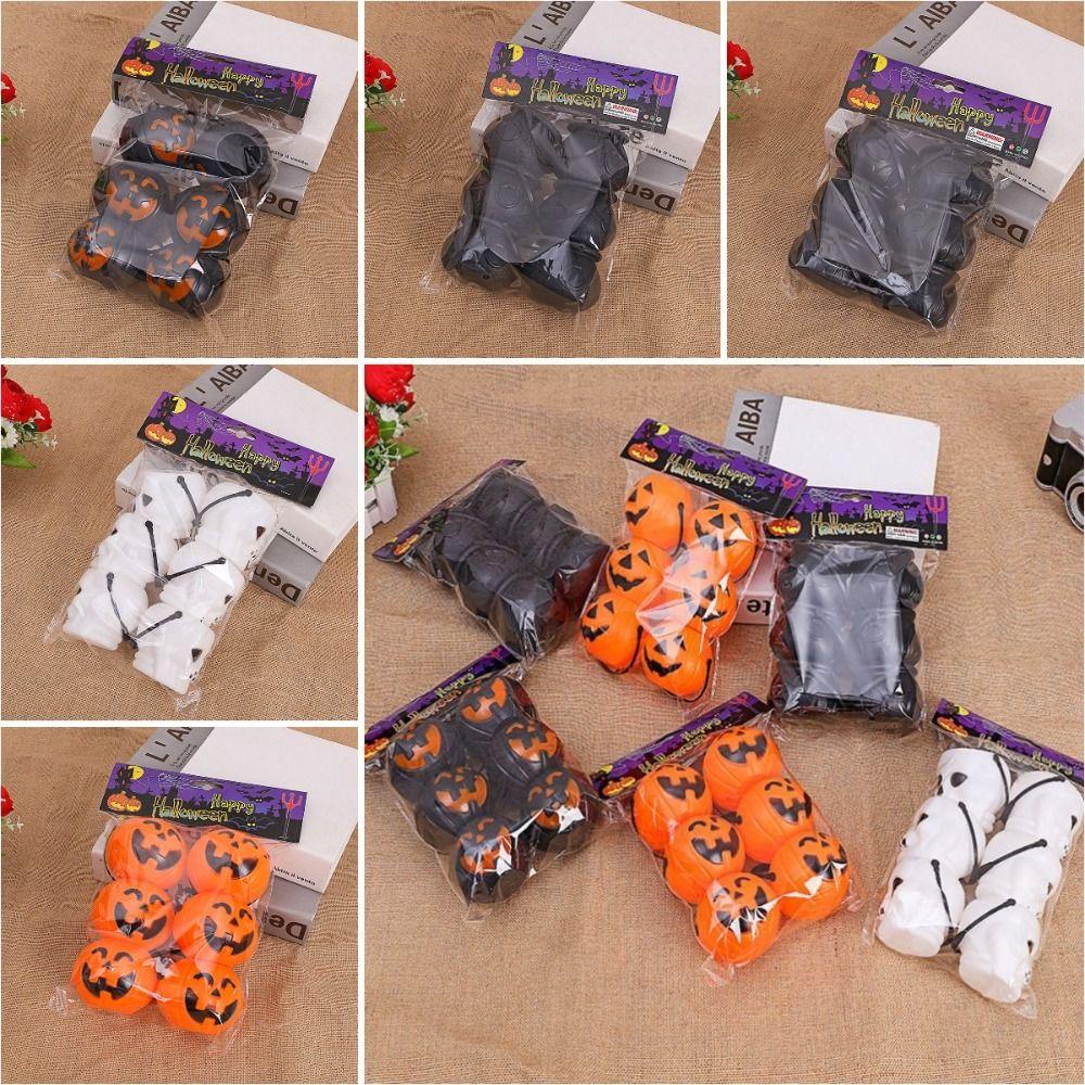 Shanrong set 6 Xô Đựng Kẹo Bí Ngô halloween mini Cầm Tay Có Quai Cầm Cho Người Lớn Và Trẻ Em