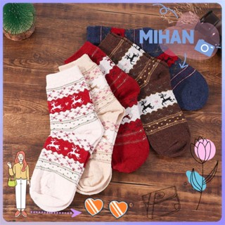 Đôi vớ cotton dày in hình chú tuần lộc kiểu Giáng sinh độc đáo thời trang cho cả nam và nữ
