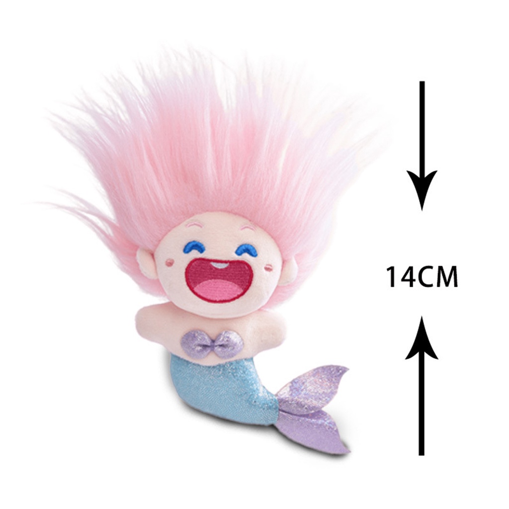 Mới Xinh đẹp Nàng tiên cá Búp bê Hài hước Dễ thương DIY Kiểu tóc 14cm Bông Đã điền Búp bê phim hoạt hình Toy Quà sinh nhật