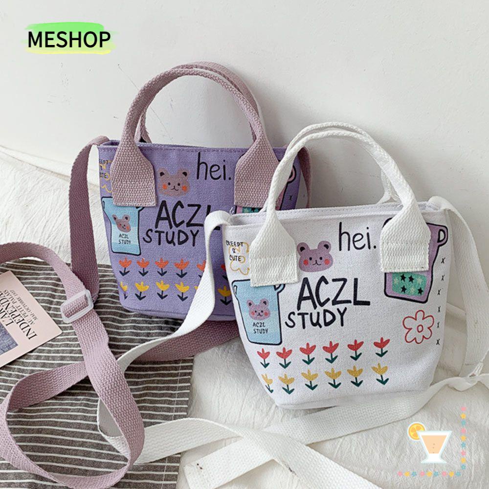 Túi Đeo Vai Du Lịch Bằng Vải Canvas In Họa Tiết Hoạt Hình