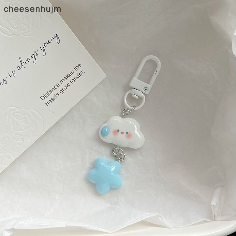 1 Móc Khóa Hình Đám Mây Và Ngôi Sao Màu Xanh Dương Dễ Thương