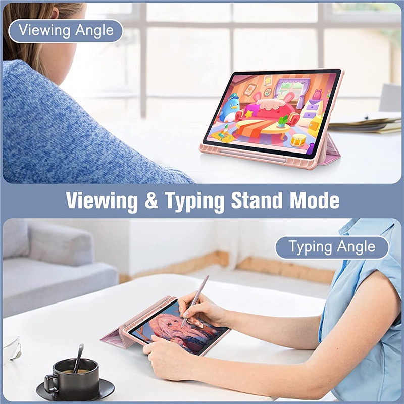 Bao Da Máy Tính Bảng Trong Suốt Có Ngăn Đựng Bút Cho Samsung Galaxy Tab S7 Plus S7 FE 12.4 inch Galaxy Tab S8 Plus S8 +