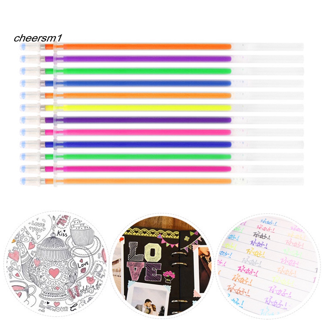 Set 12 Ruột Bút Gel 1mm Màu Nước Nhanh Khô Lâu Trôi