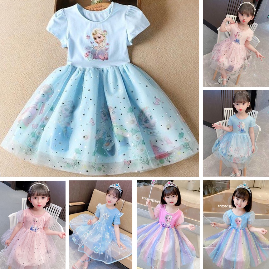 [ct] Trẻ em cô gái váy mới váy đông lạnh váy công chúa trẻ em váy cotton sequins trẻ em cô gái quần áo thời trang