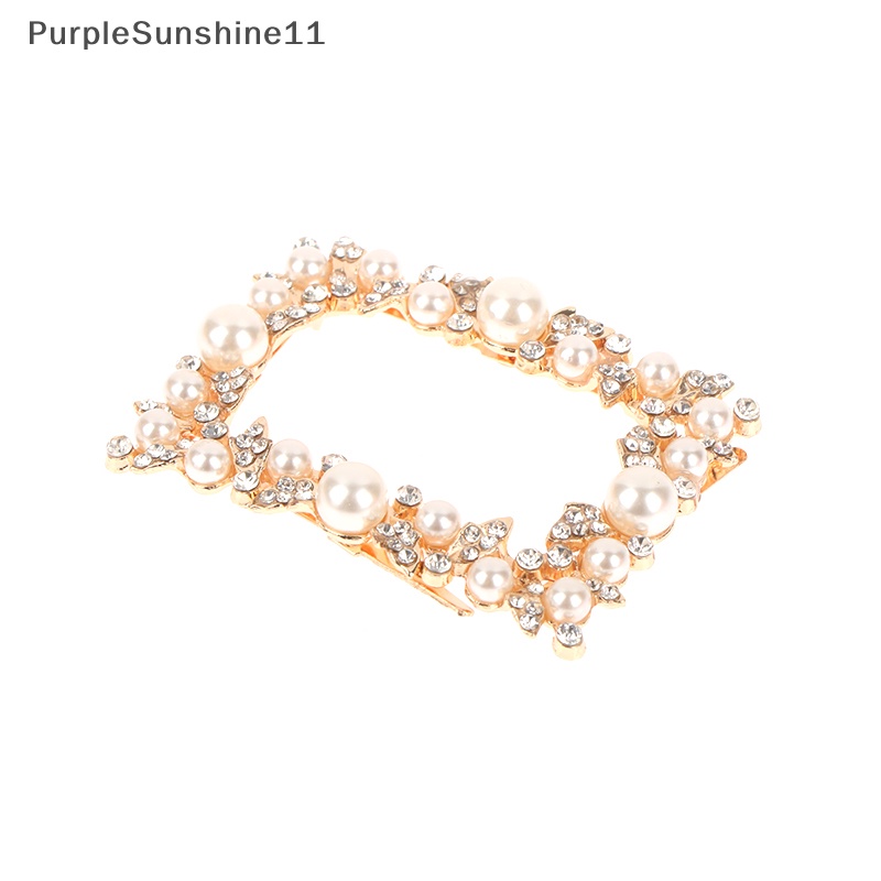 1 Khóa Kẹp Kim Loại Đính Đá Và Ngọc Trai Trang Trí Giày Cao Gót