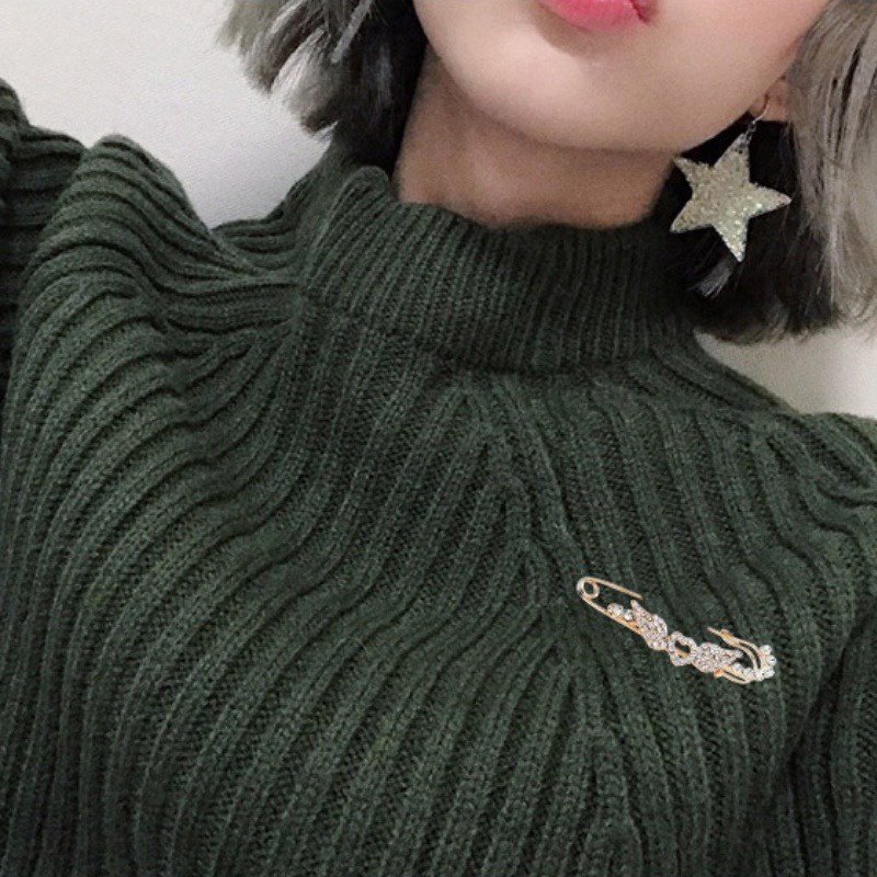 Trâm Cài Áo Hình Nơ Đính Đá Bằng Hợp Kim Cao Cấp Thời Trang Hàn Quốc